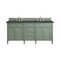 James Martin Vanities Brittany 72in Double Vanity, Smokey Celadon w/ 3 CM Charcoal Soapstone Top 650-V72-SC-3CSP - alternate 1
